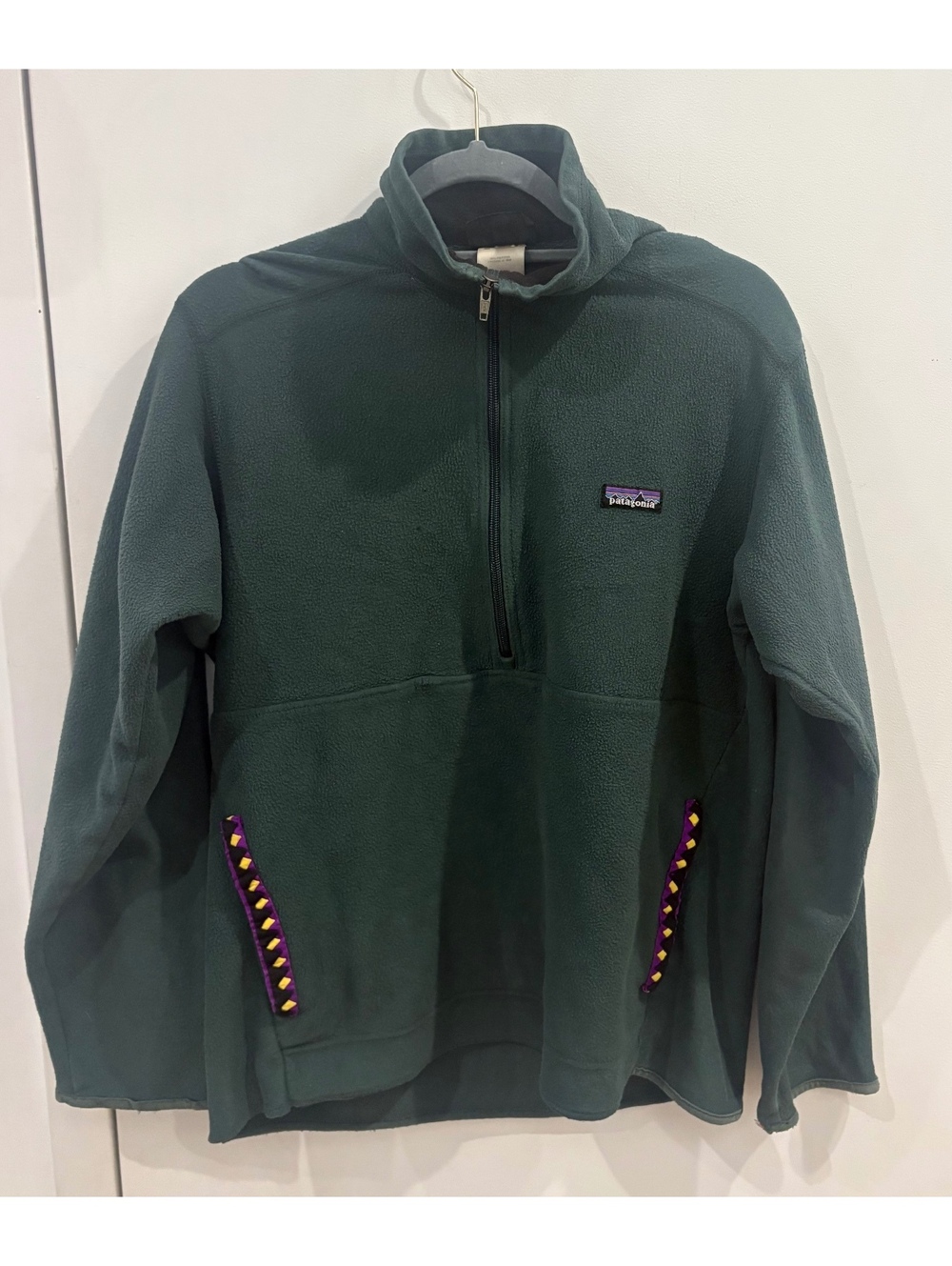 Vintage Rare 90’s Patagonia Green Fleece Pullover with Half-Zip